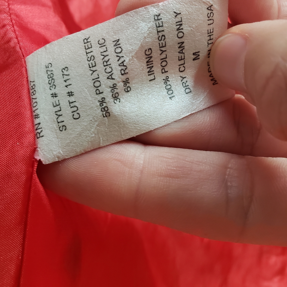 3 Sisters Black and White Cheetah Print Pea Coat with Red Lining - Picture 11 of 12